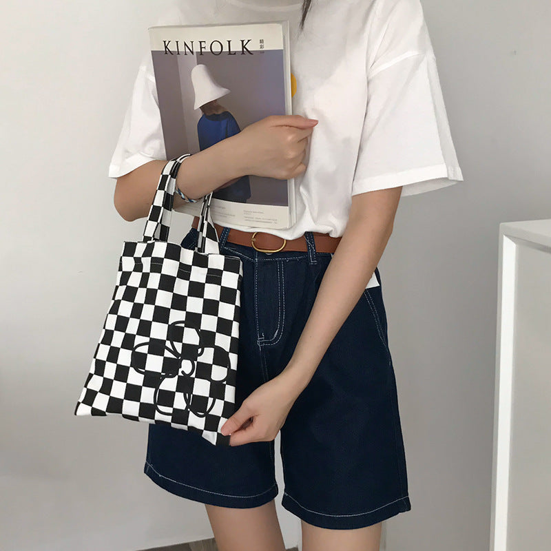 Black And White Small Handbag Ins New Canvas Handbag Women Black And White Small Handbag Ins New Canvas Handbag Women