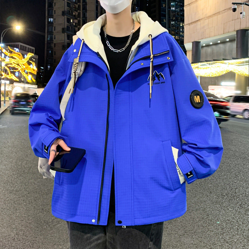 Teen Coat Boys Fake Two Pieces Autumn And Winter Windproof Clothes Teen Coat Boys Fake Two Pieces Autumn And Winter Windproof Clothes