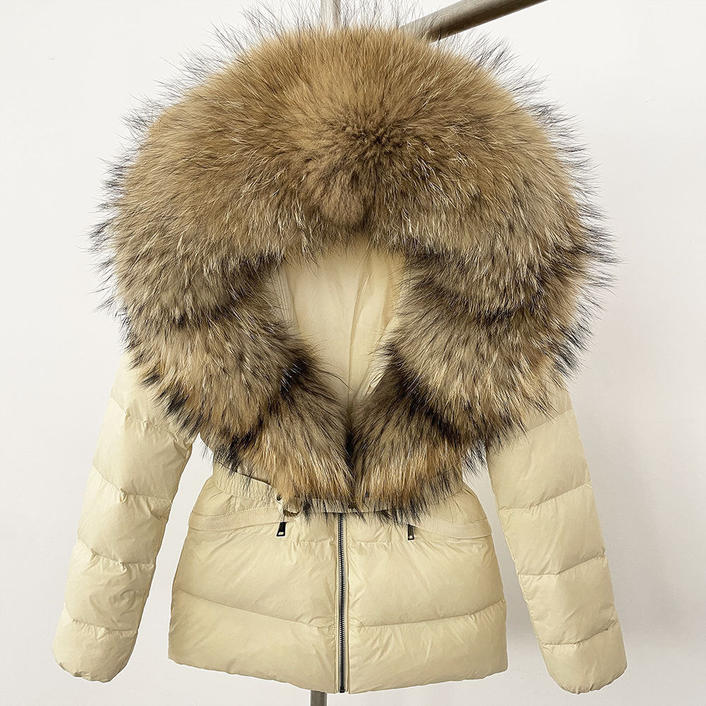 Short Women's Thickened Slim Fit Waist-tight Fur Down Jacket Short Women's Thickened Slim Fit Waist-tight Fur Down Jacket