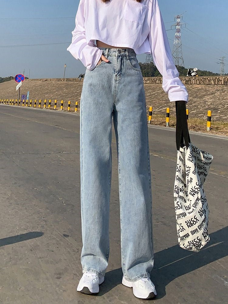 Wide Leg Jeans For Women Bottom Baggy Denim Pants Trousers Wide Leg Jeans For Women Bottom Baggy Denim Pants Trousers