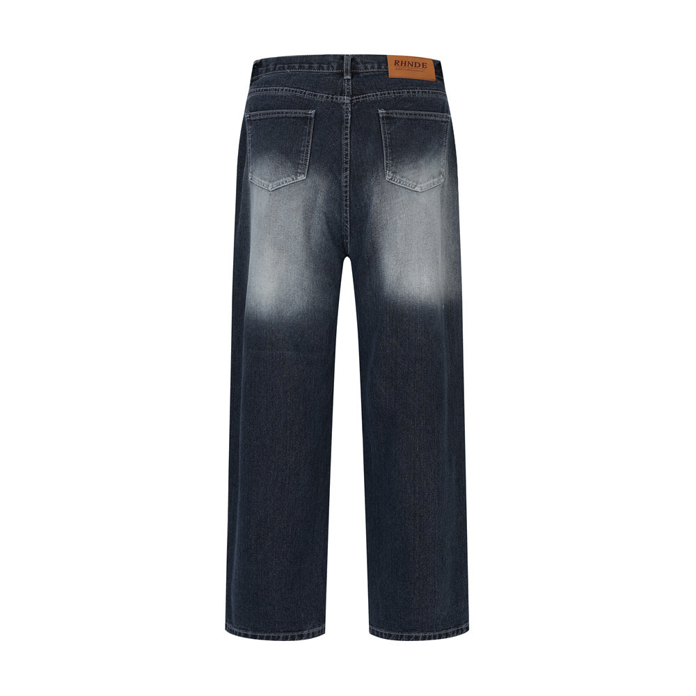 Hip Hop Rock Monkey Wash Wide Leg Jeans Men Hip Hop Rock Monkey Wash Wide Leg Jeans Men