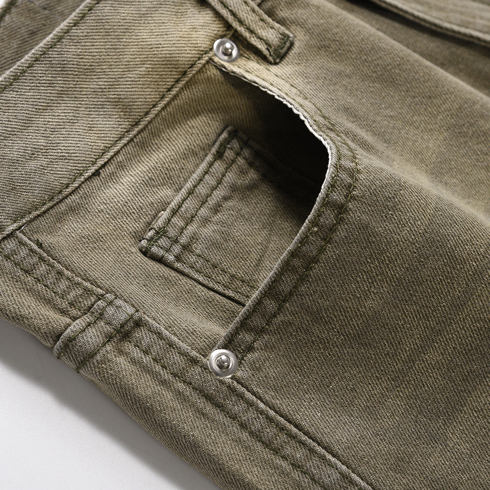 Waste Soil Washed And Worn Jeans For Men Waste Soil Washed And Worn Jeans For Men