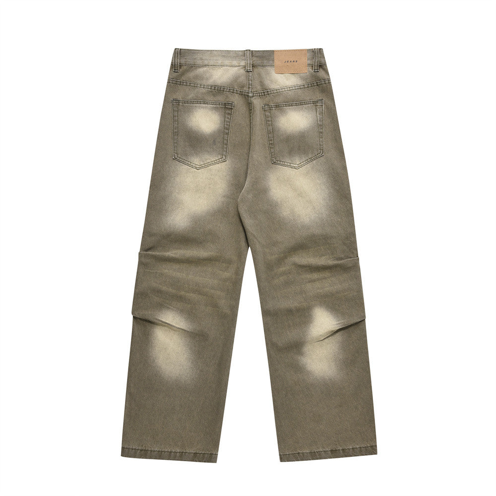 Waste Soil Washed And Worn Jeans For Men Waste Soil Washed And Worn Jeans For Men