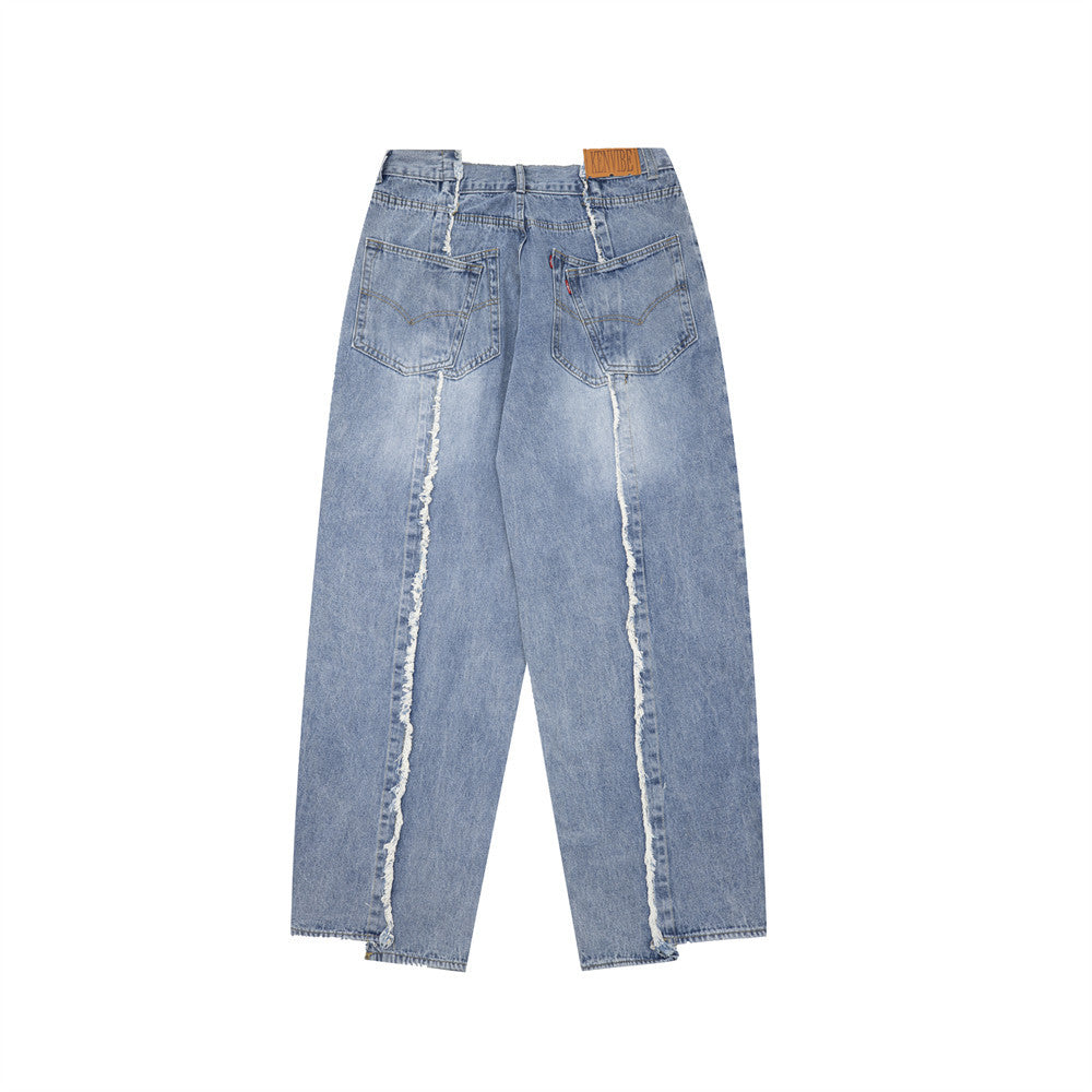 Fashion Loose Cool Washed Jeans Men Fashion Loose Cool Washed Jeans Men