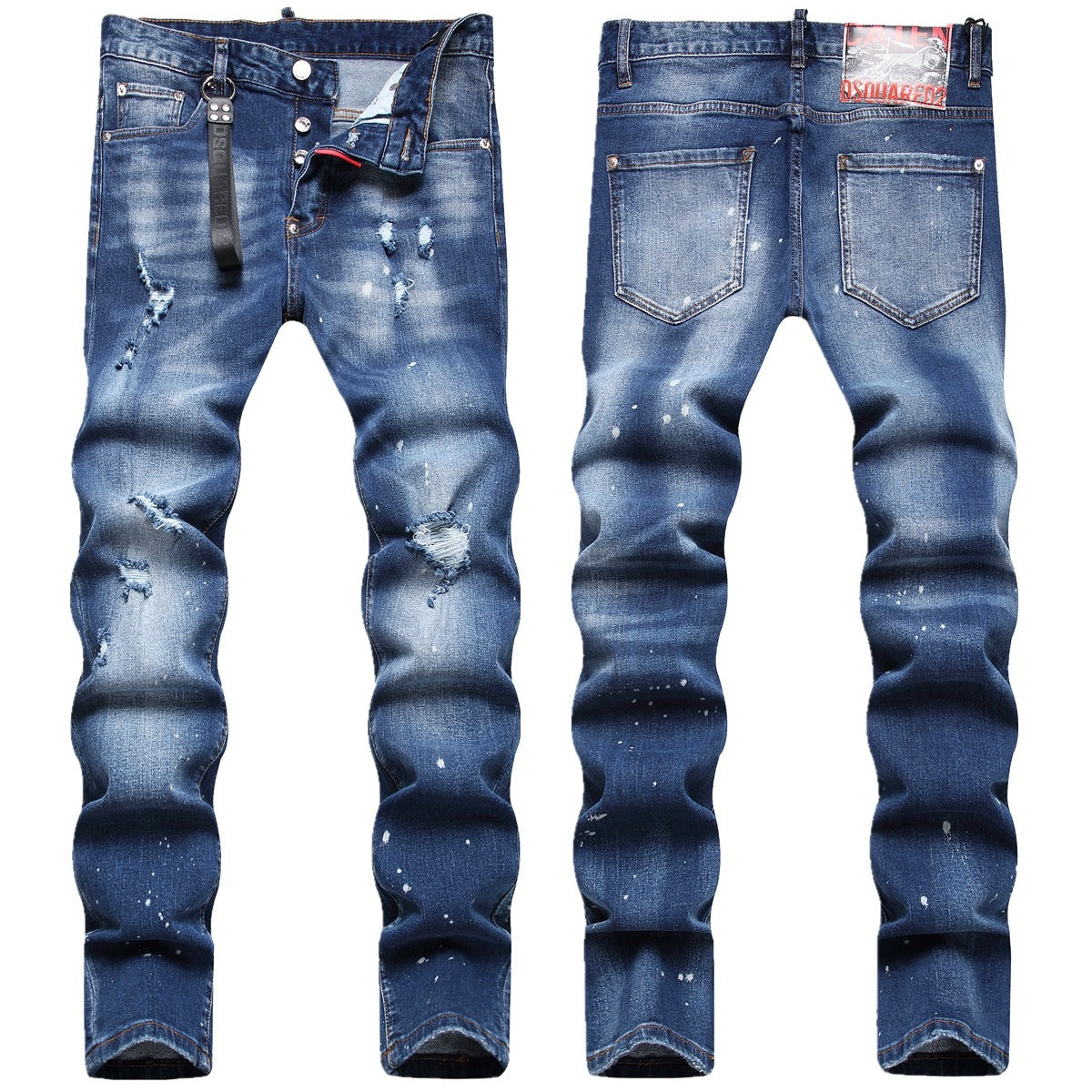 Men's Jeans Ripped Fashion Ornaments Trend Men's Jeans Ripped Fashion Ornaments Trend
