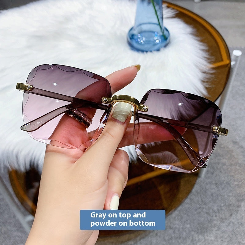 Frameless Trimming Internet-famous Sunglasses Women Frameless Trimming Internet-famous Sunglasses Women
