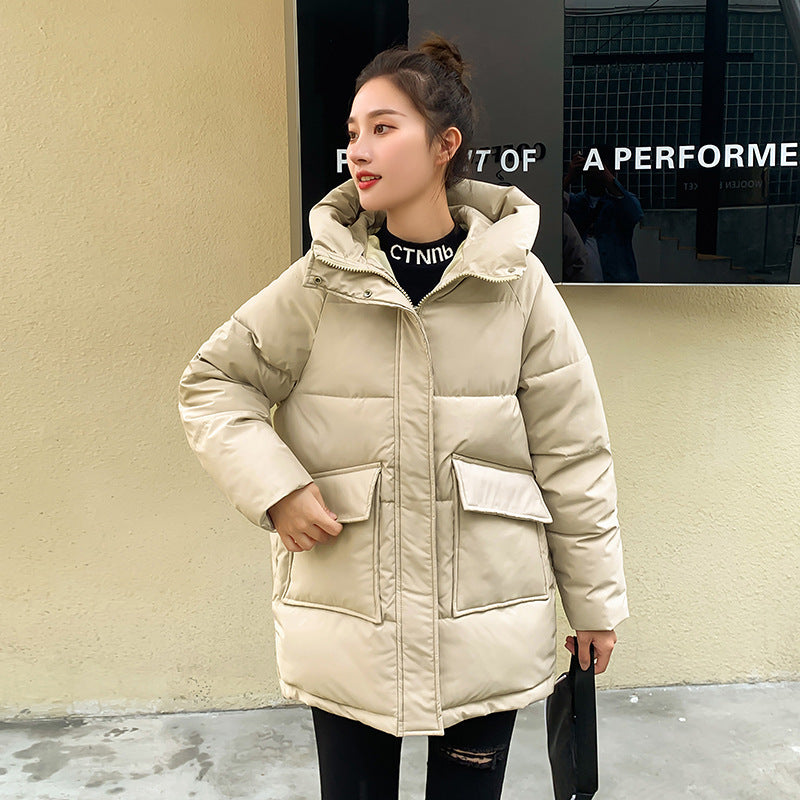 Winter Hooded Candy Color Loose And Warm Short Down Cotton Jacket Coat Winter Hooded Candy Color Loose And Warm Short Down Cotton Jacket Coat