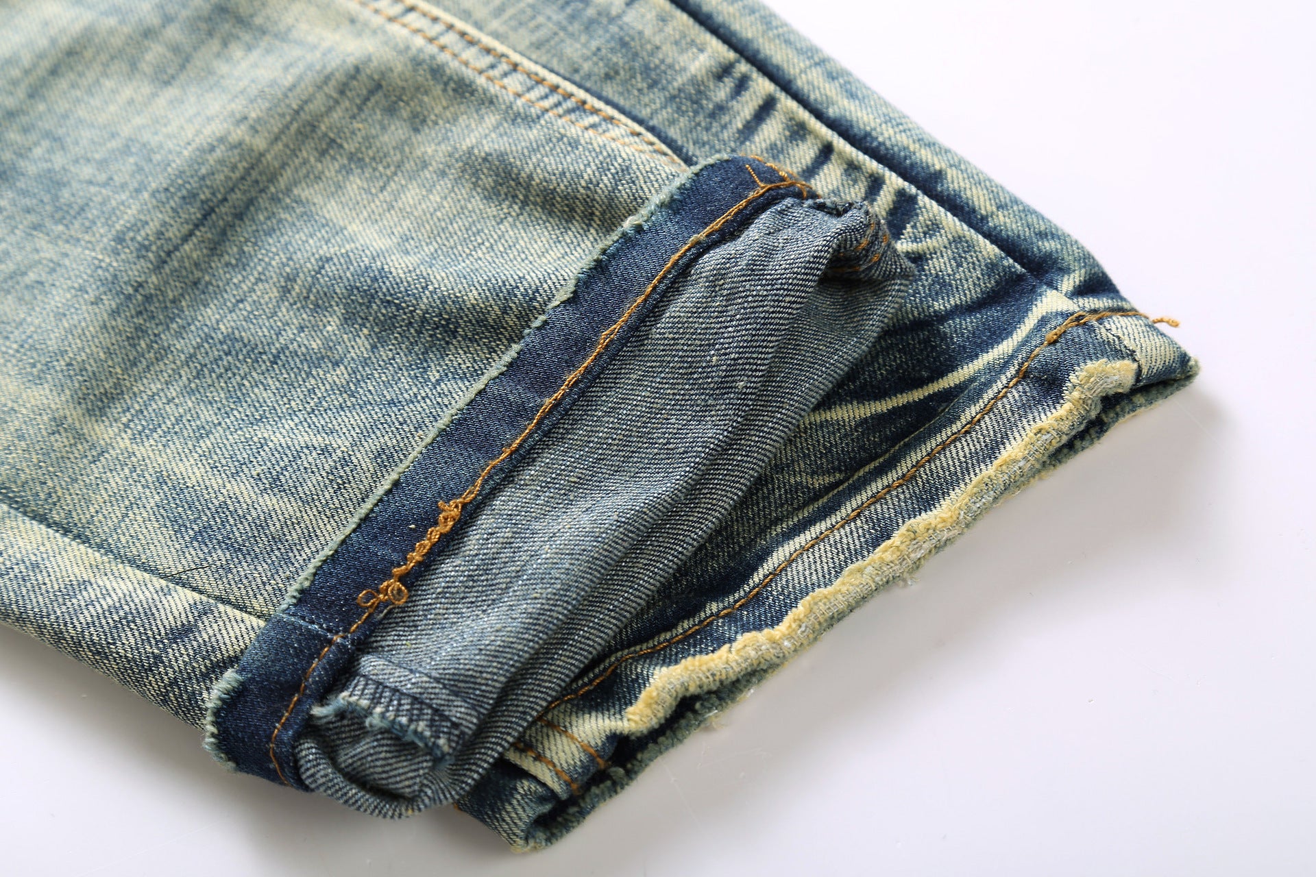 Destruction Print  Men's Pants Mid-rise Jeans Destruction Print  Men's Pants Mid-rise Jeans