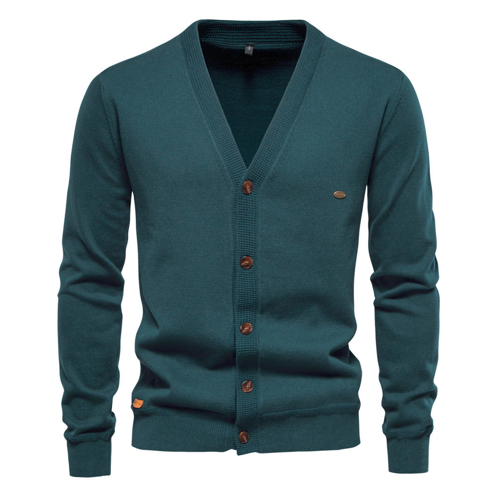 Men's Cardigan Sweater High Quality Business Pure Color Knitwear Men's Cardigan Sweater High Quality Business Pure Color Knitwear