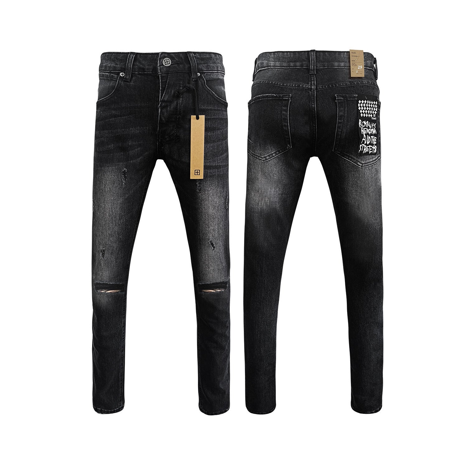 Straight Ripped Stretch American High Street Casual Men's Jeans Straight Ripped Stretch American High Street Casual Men's Jeans