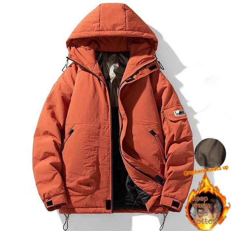 Plus Size Cotton Coat Men's Winter New Hooded Padded Cotton Coat Korean Style Plus Size Cotton Coat Men's Winter New Hooded Padded Cotton Coat Korean Style