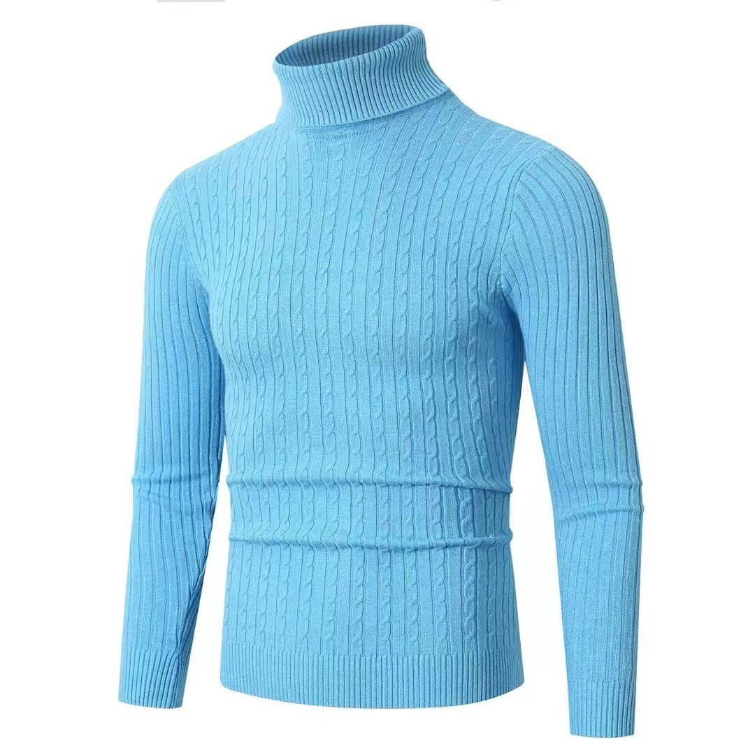 Men's Sweater Casual Retro Twisted Flower Turtleneck Knitting Men's Sweater Casual Retro Twisted Flower Turtleneck Knitting