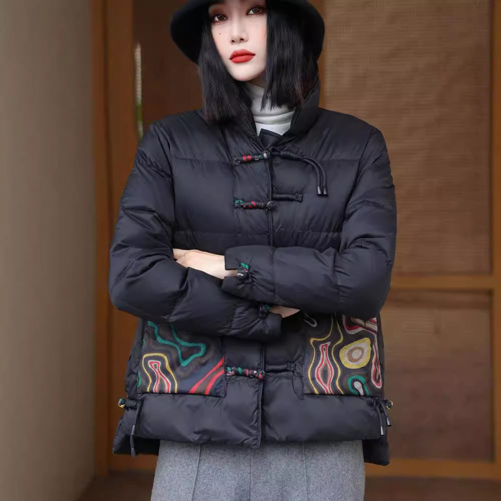 Chinese Retro Down Jacket Women's Stand Collar Chinese Retro Down Jacket Women's Stand Collar