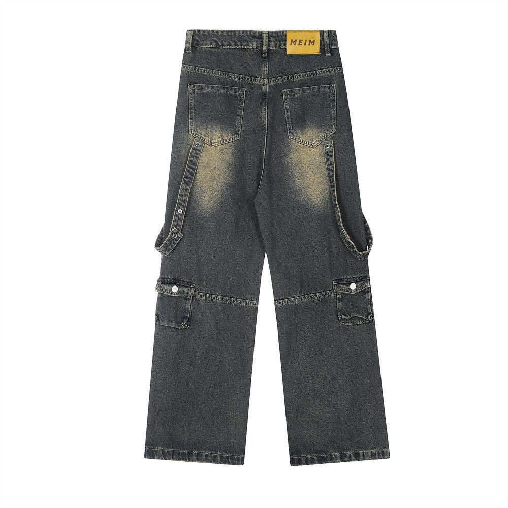 Functional Multi-pocket Workwear Jeans For Men Functional Multi-pocket Workwear Jeans For Men