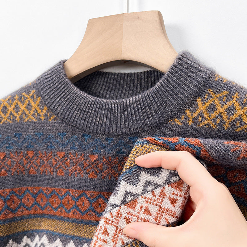 Men's Pullover Thickened Striped Sweaters Bottoming Shirt Men's Pullover Thickened Striped Sweaters Bottoming Shirt