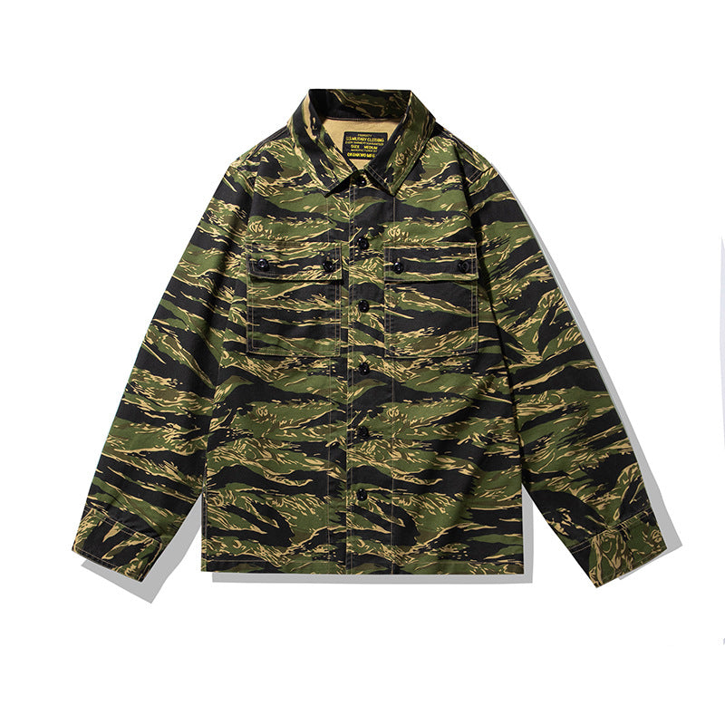 Tiger Pattern Camouflage Workwear Long Sleeve Shirt Tiger Pattern Camouflage Workwear Long Sleeve Shirt