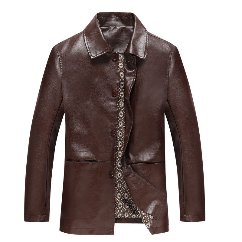 Spring And Autumn Men's Plus Size Leather Coat Spring And Autumn Men's Plus Size Leather Coat