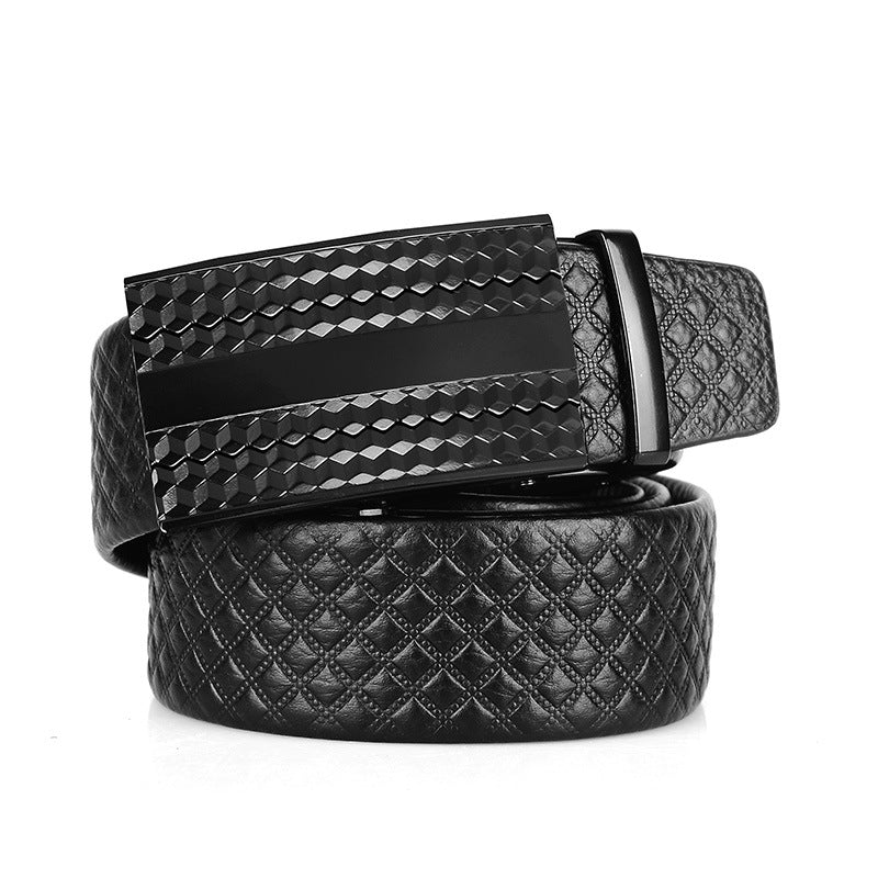 Genuine Leather Men's Automatic Buckle Belt Genuine Leather Men's Automatic Buckle Belt