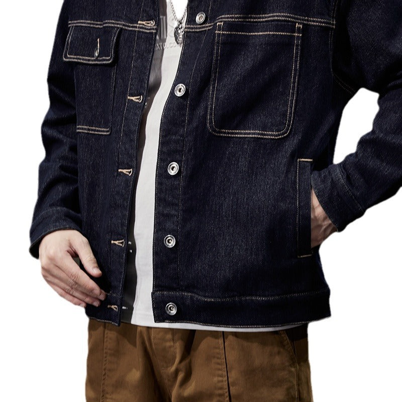 Denim Jacket Men's Loose Fashion Versatile Casual Coat Denim Jacket Men's Loose Fashion Versatile Casual Coat