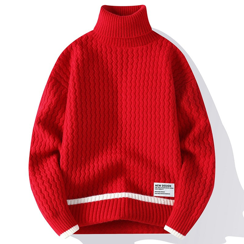 Fashion Personality New Mock Neck Sweater Men Fashion Personality New Mock Neck Sweater Men