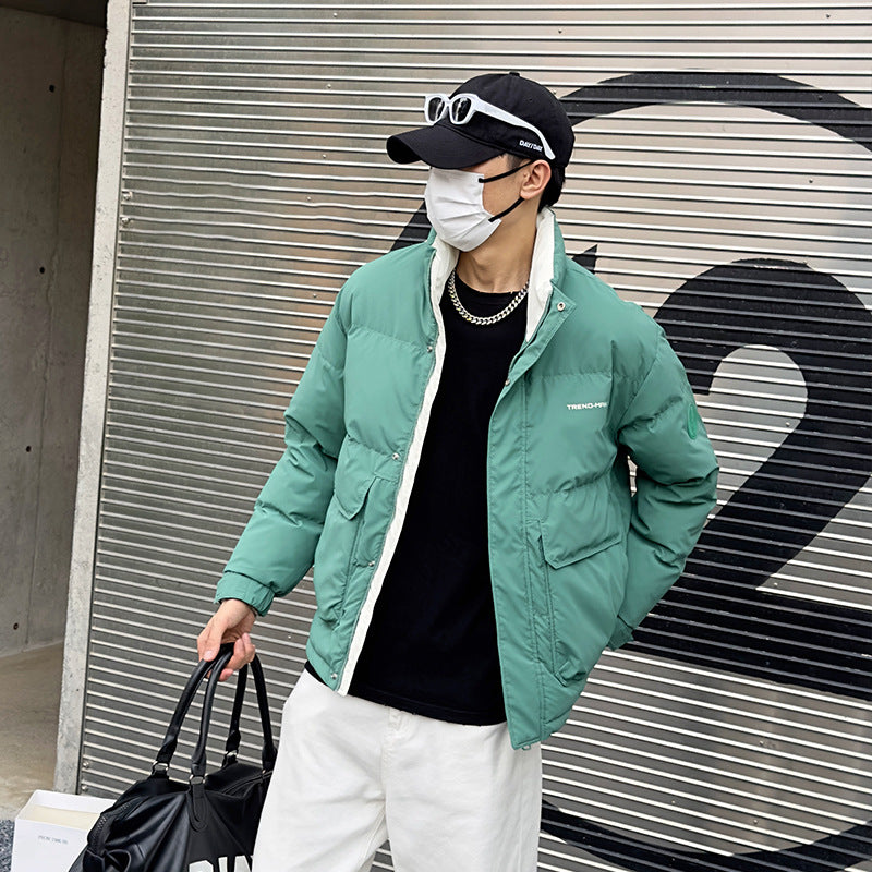 Men's Winter Stand-up Collar Down Jacket Hong Kong Style Leisure Warm Men's Winter Stand-up Collar Down Jacket Hong Kong Style Leisure Warm