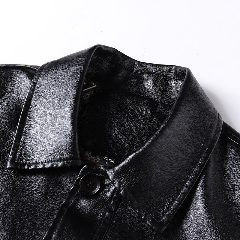 Spring And Autumn Men's Plus Size Leather Coat Spring And Autumn Men's Plus Size Leather Coat