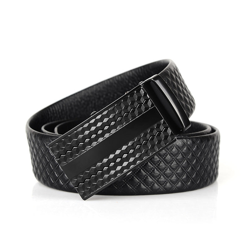Genuine Leather Men's Automatic Buckle Belt Genuine Leather Men's Automatic Buckle Belt
