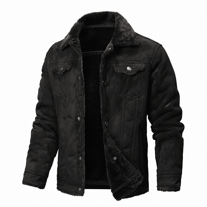 Men's Autumn And Winter New Fur Korean Lapel Slim Fit Warm Coat Men's Autumn And Winter New Fur Korean Lapel Slim Fit Warm Coat