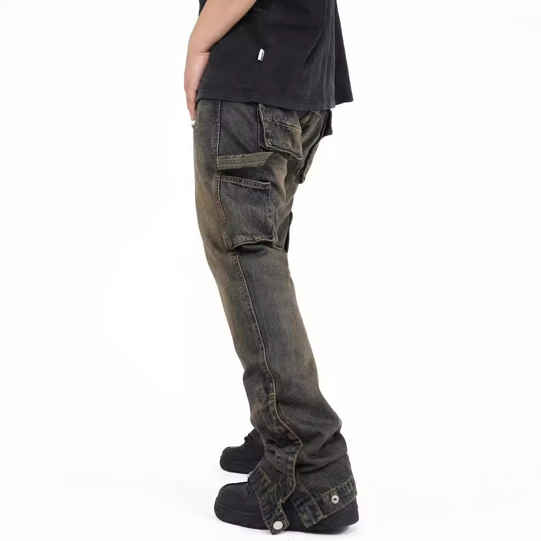Street Scrape Straight High Street Casual Jeans Men Street Scrape Straight High Street Casual Jeans Men