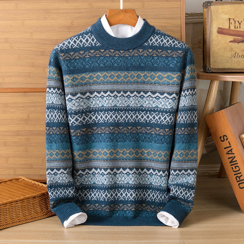 Men's Pullover Thickened Striped Sweaters Bottoming Shirt Men's Pullover Thickened Striped Sweaters Bottoming Shirt