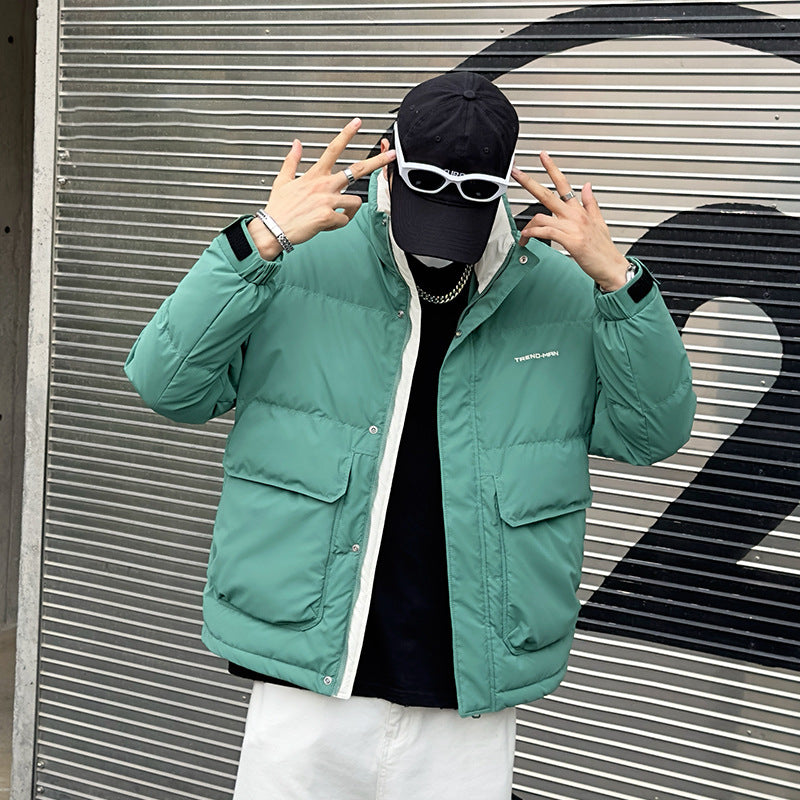 Men's Winter Stand-up Collar Down Jacket Hong Kong Style Leisure Warm Men's Winter Stand-up Collar Down Jacket Hong Kong Style Leisure Warm