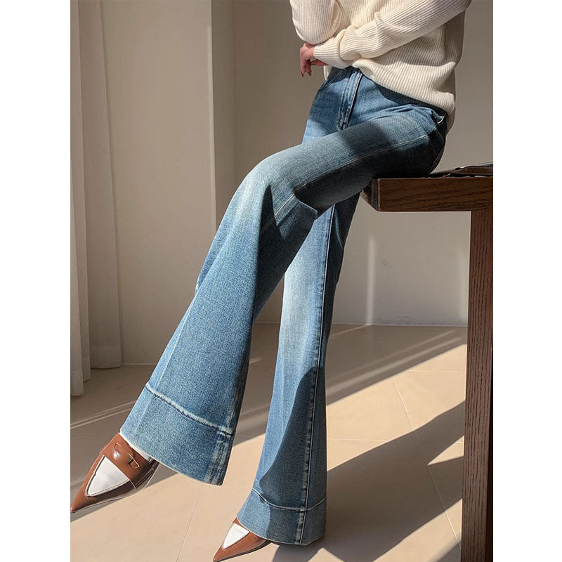 French Style Temperament Retro Washed Jeans For Women French Style Temperament Retro Washed Jeans For Women