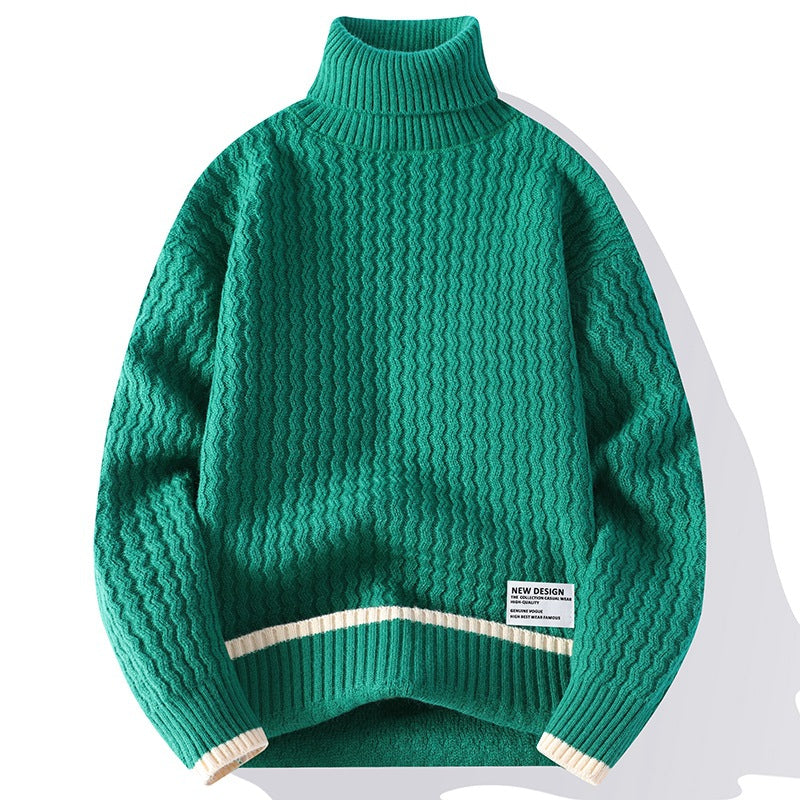 Fashion Personality New Mock Neck Sweater Men Fashion Personality New Mock Neck Sweater Men