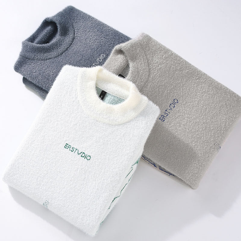 Men's Winter Thickened Half High Collar Warm Sweater Men's Winter Thickened Half High Collar Warm Sweater