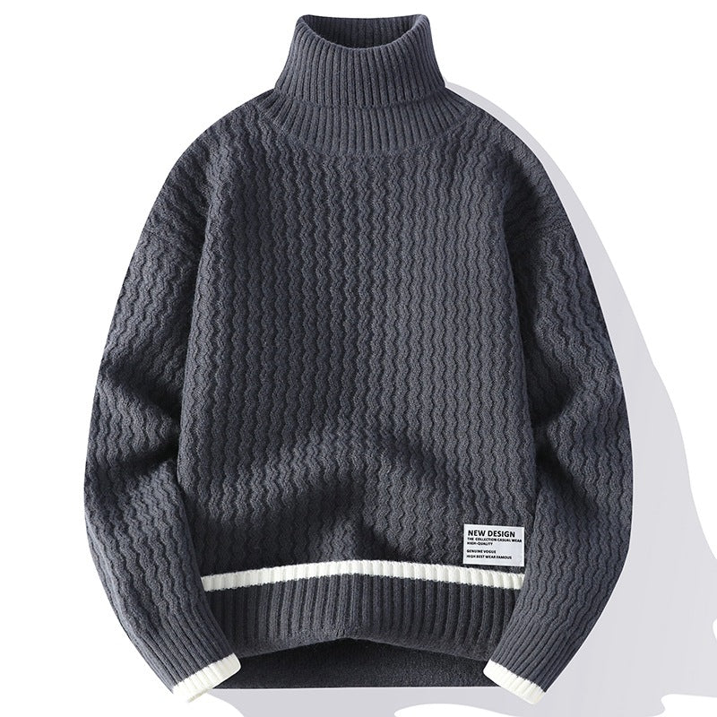 Fashion Personality New Mock Neck Sweater Men Fashion Personality New Mock Neck Sweater Men