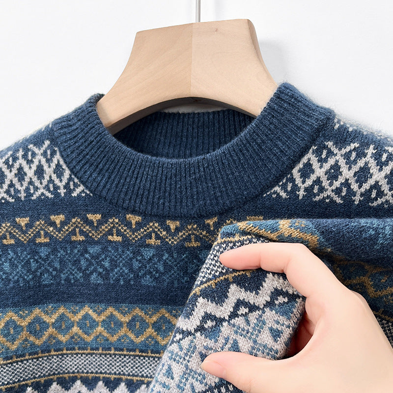 Men's Pullover Thickened Striped Sweaters Bottoming Shirt Men's Pullover Thickened Striped Sweaters Bottoming Shirt