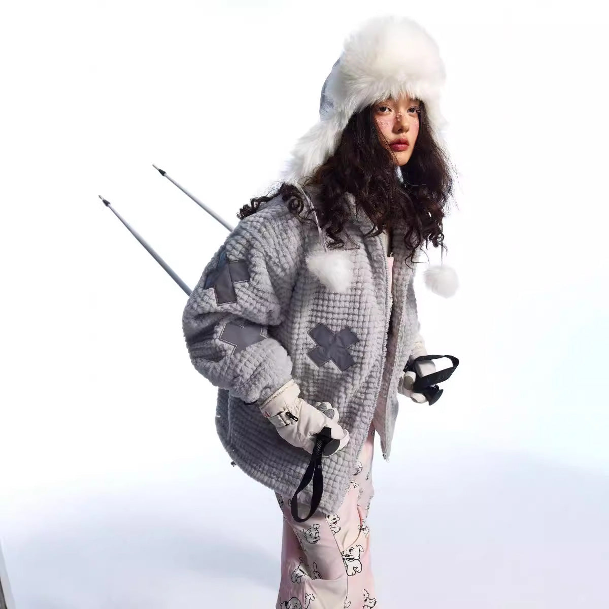 Vintage Cotton-padded Jacket Men's And Women's Winter Warm Thickened Design Imitation Rabbit Fur All-matching Vintage Cotton-padded Jacket Men's And Women's Winter Warm Thickened Design Imitation Rabbit Fur All-matching