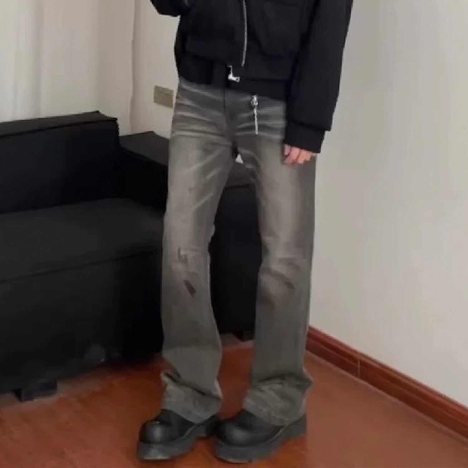 Men's Crumpled Trousers Slim Fit Skinny Jeans Men's Crumpled Trousers Slim Fit Skinny Jeans