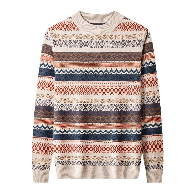 Men's Pullover Thickened Striped Sweaters Bottoming Shirt Men's Pullover Thickened Striped Sweaters Bottoming Shirt