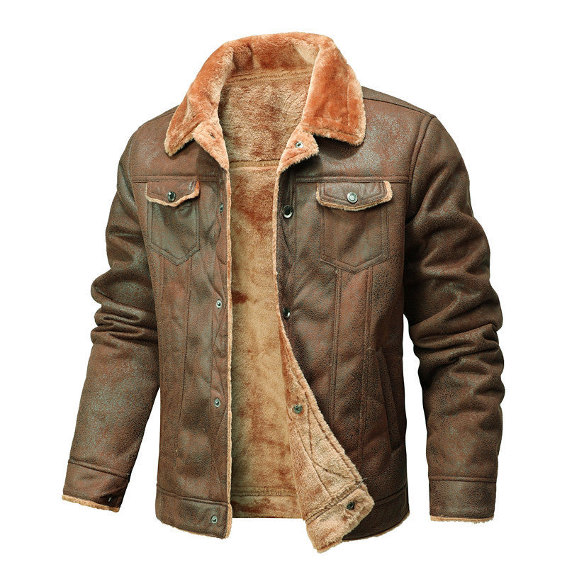 Men's Autumn And Winter New Fur Korean Lapel Slim Fit Warm Coat Men's Autumn And Winter New Fur Korean Lapel Slim Fit Warm Coat