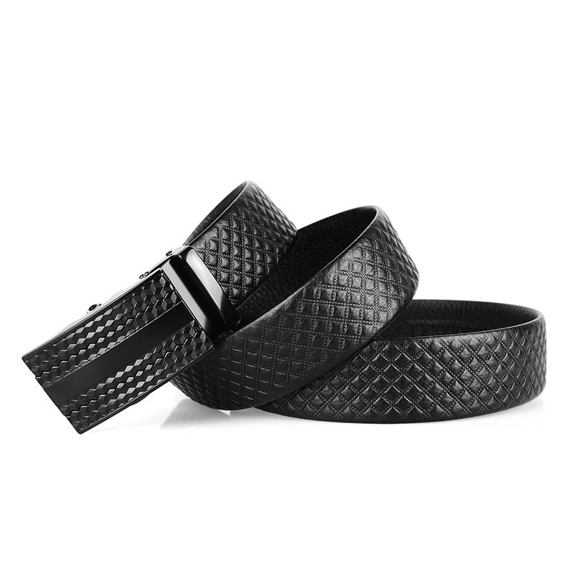 Genuine Leather Men's Automatic Buckle Belt Genuine Leather Men's Automatic Buckle Belt