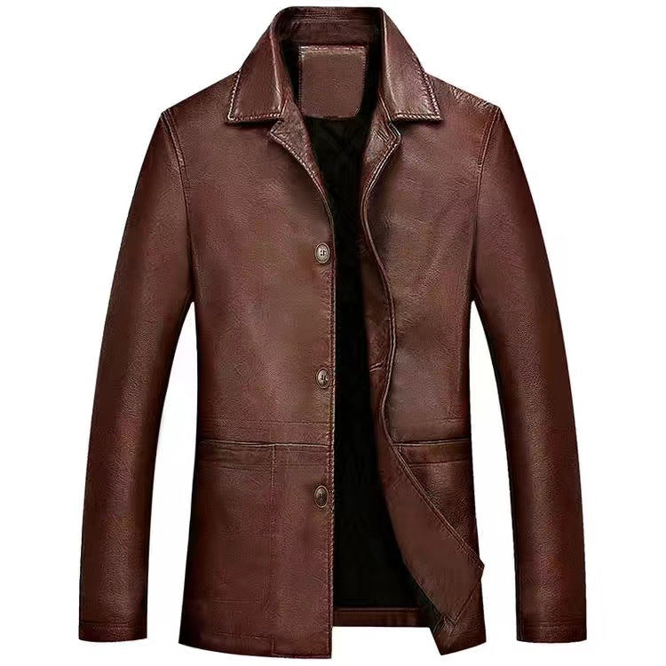 Spring And Autumn Men's Plus Size Leather Coat Spring And Autumn Men's Plus Size Leather Coat