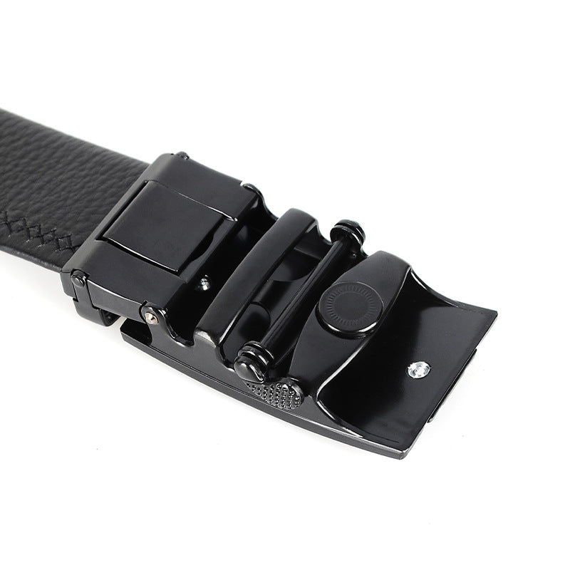 Genuine Leather Men's Automatic Buckle Belt Genuine Leather Men's Automatic Buckle Belt