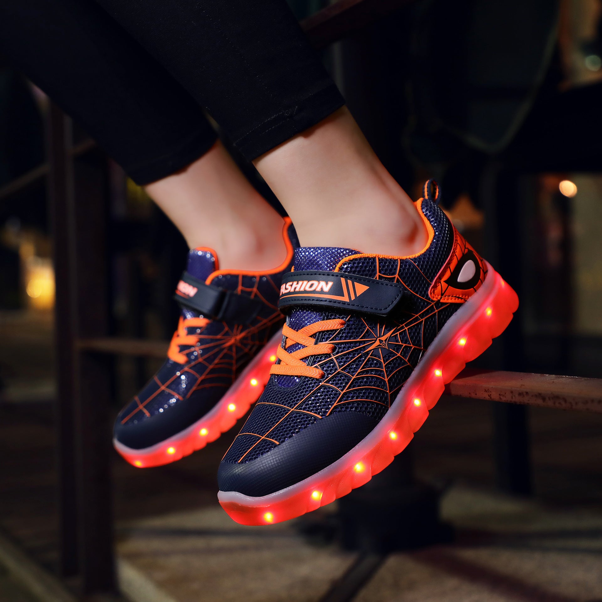 Size 26-37 Kids Led USB Recharge Glowing Shoes Children's Hook Loop Size 26-37 Kids Led USB Recharge Glowing Shoes Children's Hook Loop