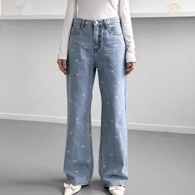 All-matching Wide Leg Straight Jeans For Women All-matching Wide Leg Straight Jeans For Women