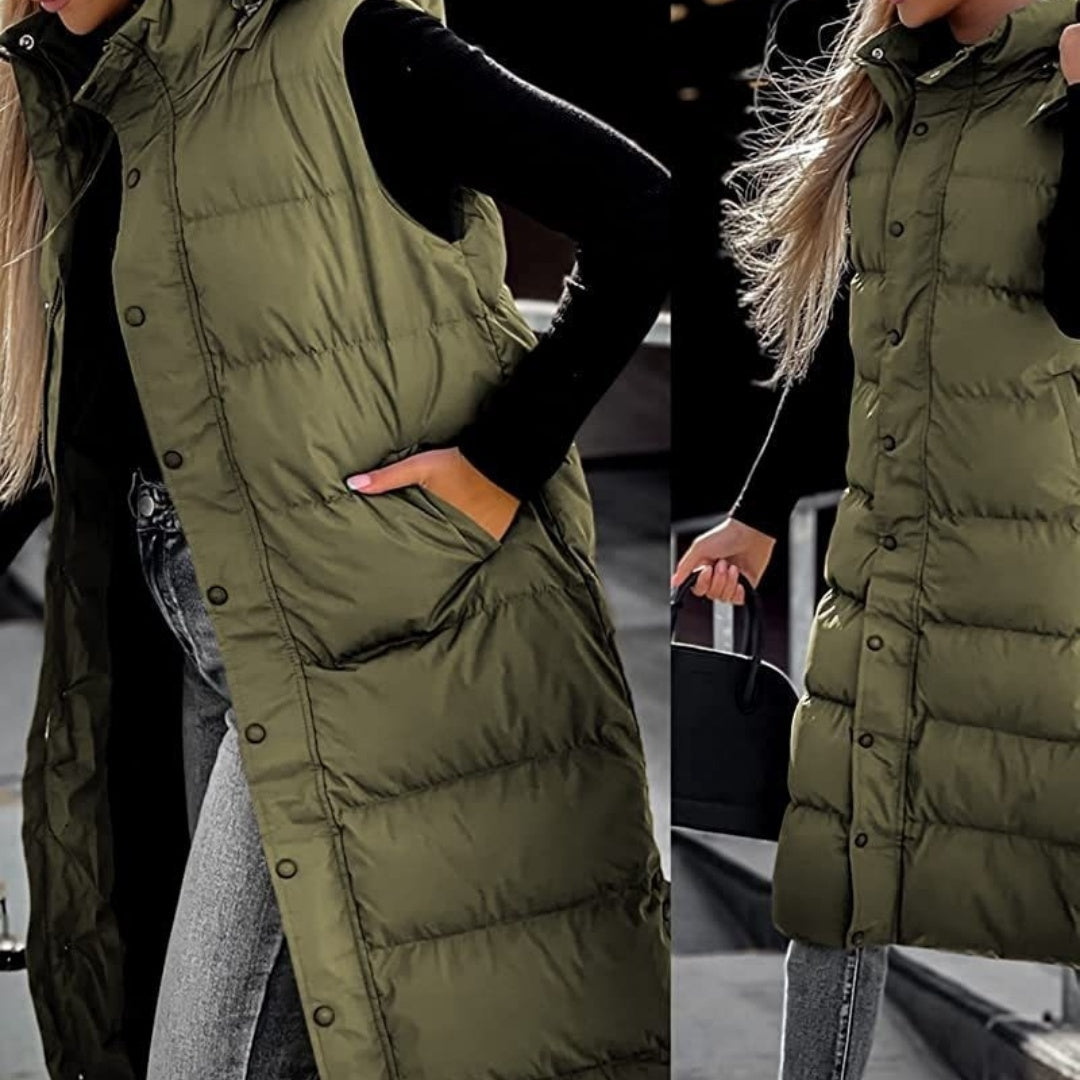 Women's Casual Mid-length Vest Zipper Single-breasted Jacket Women's Casual Mid-length Vest Zipper Single-breasted Jacket