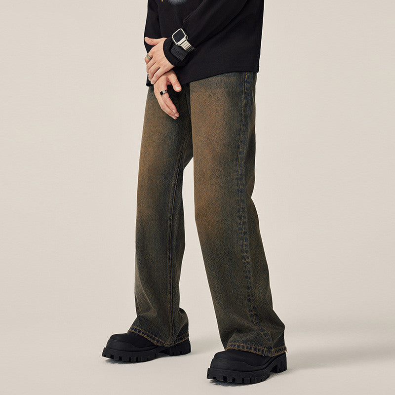 Fashion Personalized Washed Worn Jeans Men Fashion Personalized Washed Worn Jeans Men