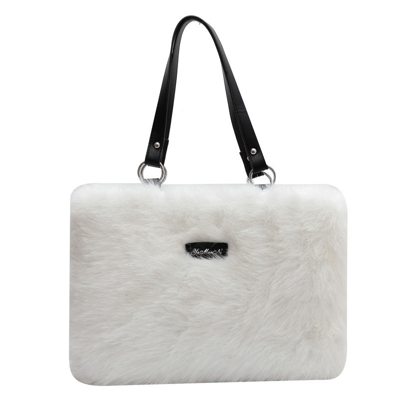 Winter Plush Bags Women Flowers Shoulder Bag Handbag Winter Plush Bags Women Flowers Shoulder Bag Handbag