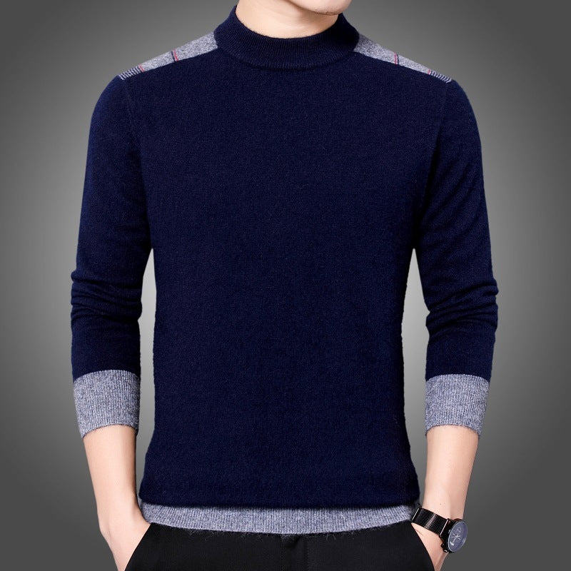 Men's Double-sided Velvet Long-sleeved Bottoming Shirt Mock Neck Sweater Men's Double-sided Velvet Long-sleeved Bottoming Shirt Mock Neck Sweater