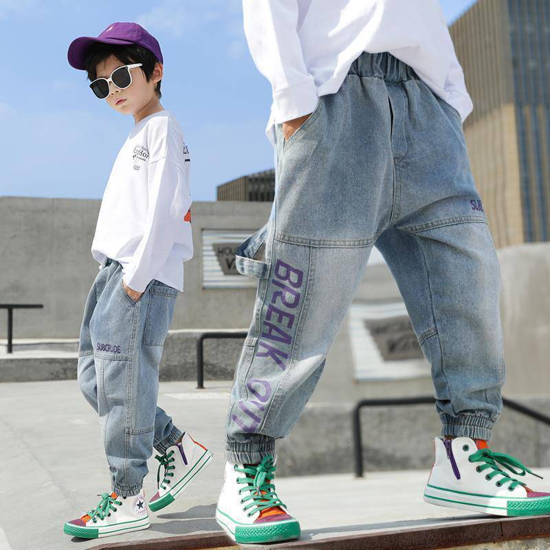 Boys' Jeans And Trousers Primary School Students Loose Western Style Boys' Jeans And Trousers Primary School Students Loose Western Style